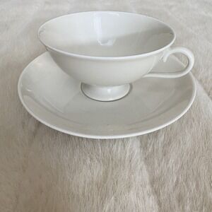 FURSTENBERG Germany Cream Porcelain Footed Cream Cup & Saucer Set FUR7 VTG